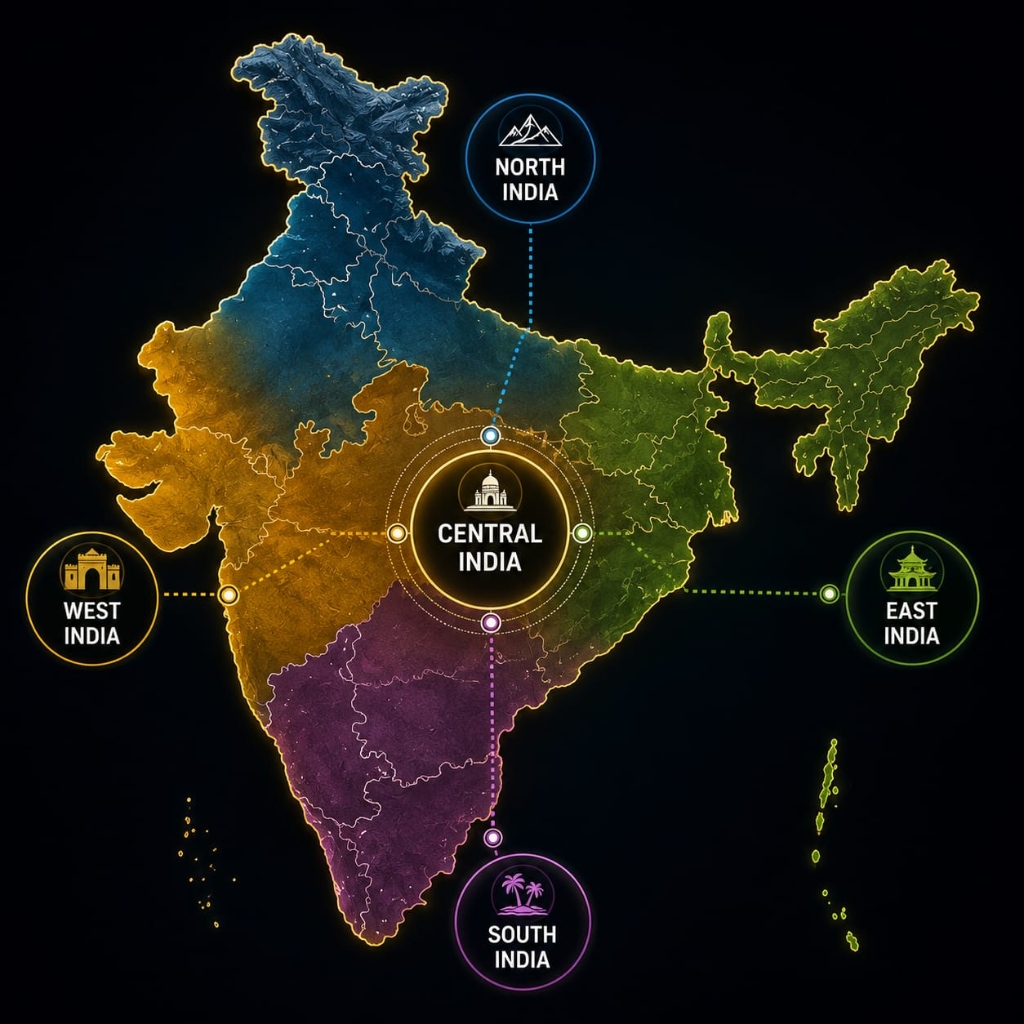 Interactive 5-Region Flavour Map of India